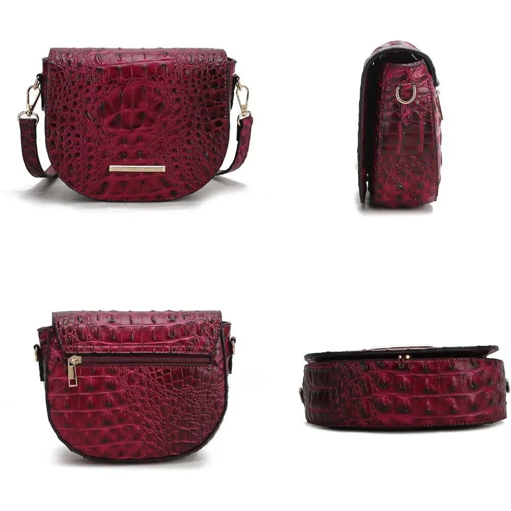 Shoulder Bag Vegan Leather Crossbody Purse Women Twist Lock Compact Stylish